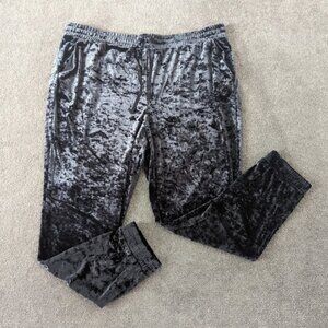 Ricki's Women's Velvet Jogger Pants Size XL Y2K Black Velour NEW NWT